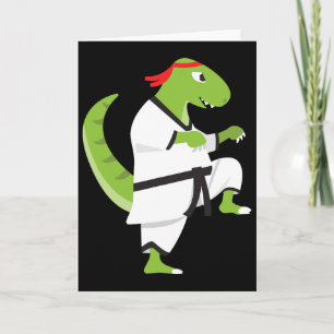 Karate T-rex Coole Niedliche Dinosaur Kämpfer Hall Karte