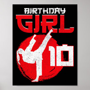 Karate Taekwondo 10 Jahre alt Geburtstag Kampfkuns Poster