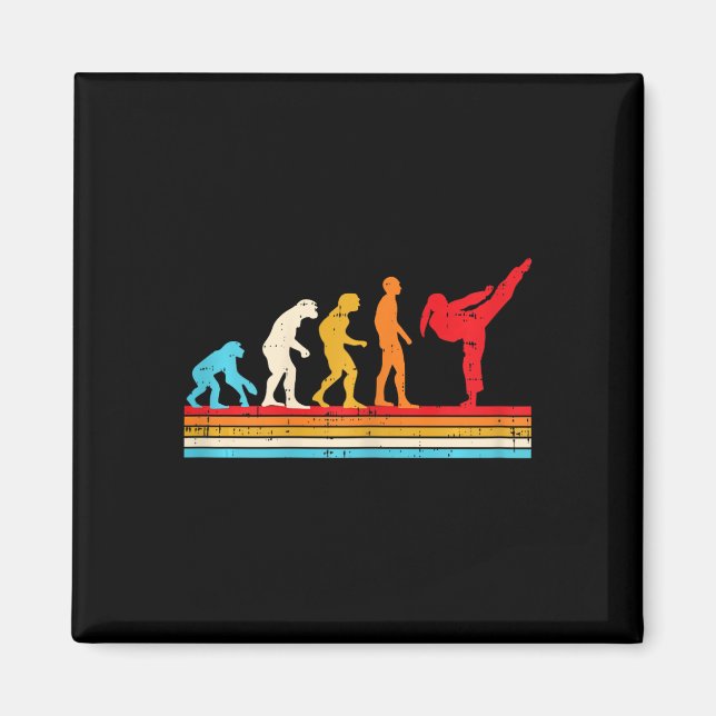 Karate Taekwondo Evolution Mädchen Pferdeschwanz K Magnet (Vorne)