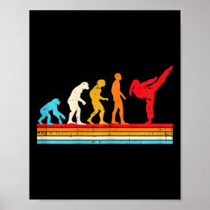 Karate Taekwondo Evolution Mädchen Pferdeschwanz K Poster