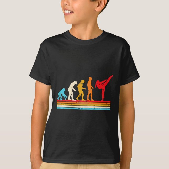 Karate Taekwondo Evolution Mädchen Pferdeschwanz K T-Shirt (Vorderseite)