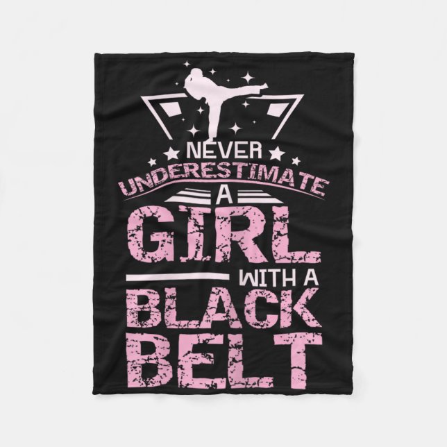 Karate Taekwondo Girl Fleecedecke (Vorderseite)