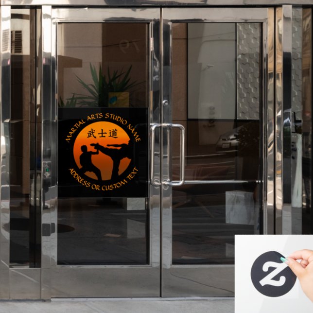 Karate Taekwondo Kung Fu Studio Besitzer Fensteraufkleber (Büro Tür)