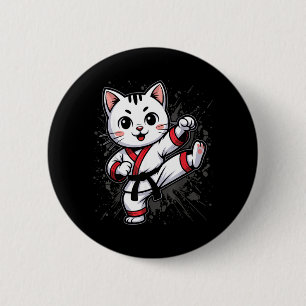 Karate Taekwondo Lustige Katze Jiu Jitsu Frauen Mä Button