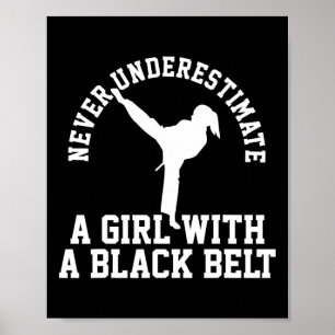 Karate Taekwondo Schwarzgürtel Mädchen Poster