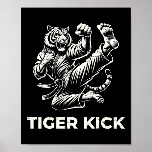 Karate Tiger Kick Fierce Martial Arts  Poster (Vorne)