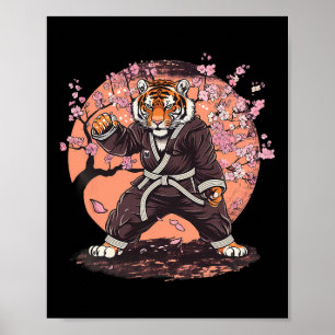 Karate Tiger Sakura Blumen Taekwondo Jiu-jitsu Ju Poster