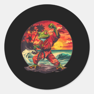 Karate Toad Judo Mma Sonnenuntergang Kickboxen Tae Runder Aufkleber