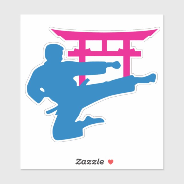 Karate Torii Neon Kämpfer Aufkleber (Blatt)