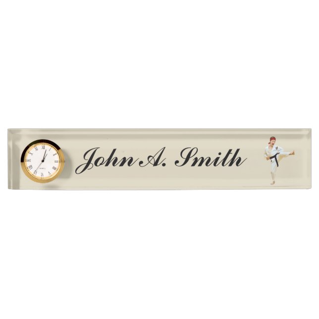 Karate-tretender Gürtel-kundengerechter Name Namensplakette (Vorderseite)