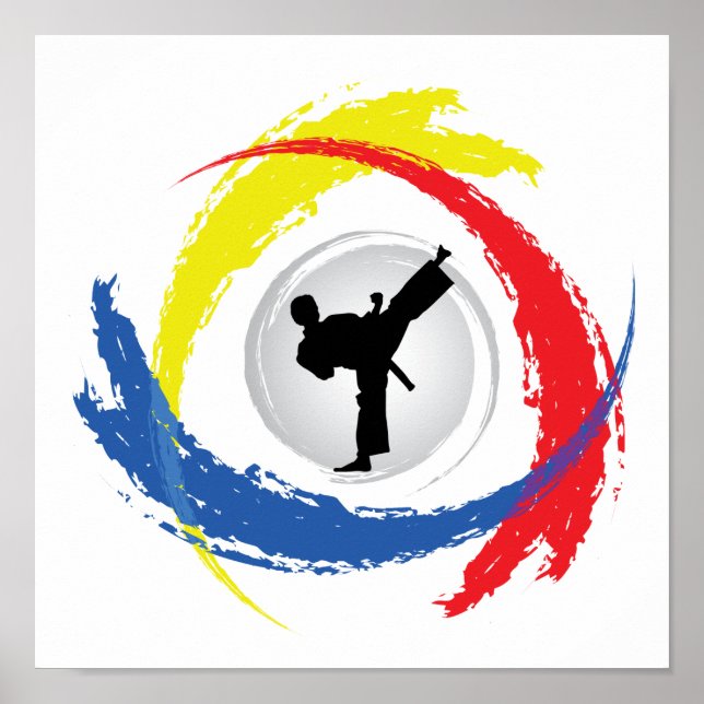 Karate Tricolor Emblem Poster (Vorne)