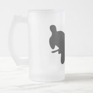 Karate-Tritt-Silhouette Mattglas Bierglas