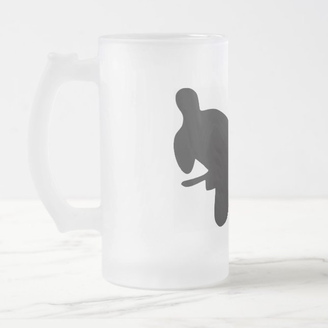 Karate-Tritt-Silhouette Mattglas Bierglas (Links)