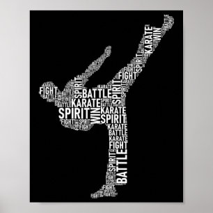 Karate Typografie - Martial Arts Coach Comt Self D Poster
