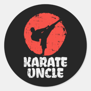 Karate Uncle Fighter Japanisch Martial Arts Men Bi Runder Aufkleber