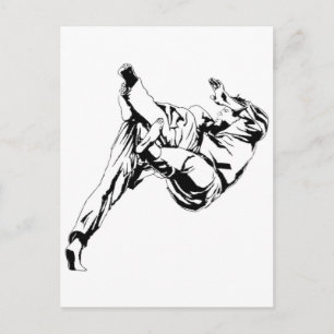Karate und ein Judo. Werftechnik Postkarte
