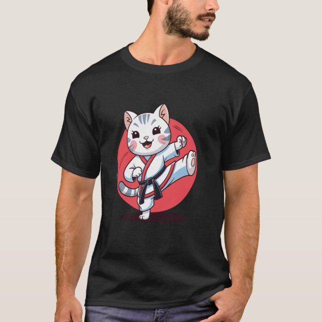 Karate und eine Katze T-Shirt (Vorderseite)