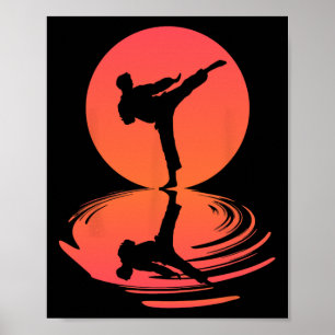 Karate und Kung Fu Silhouette Shotokan Geschenk Ma Poster