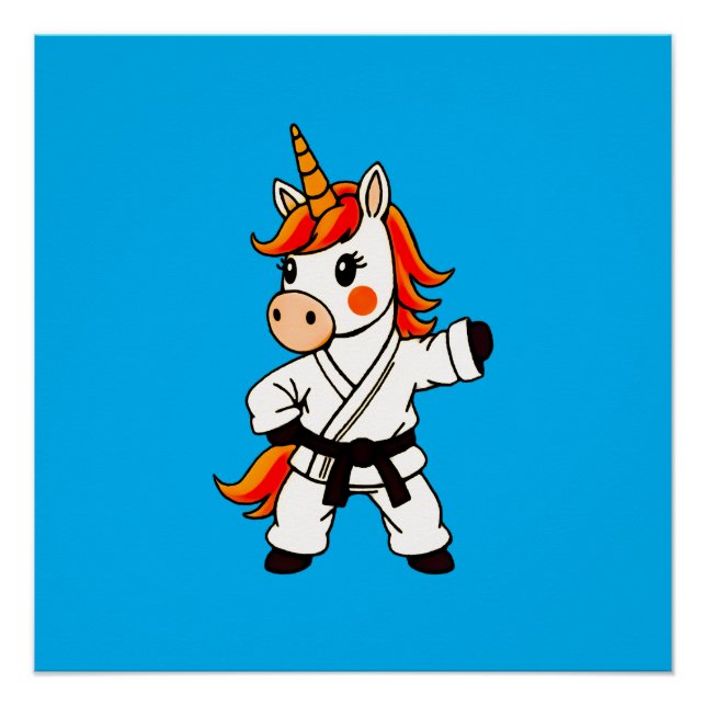 Karate und Unicorn Poster (Vorderseite)