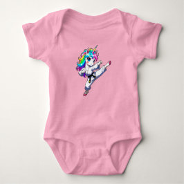 Karate unicorn baby strampler