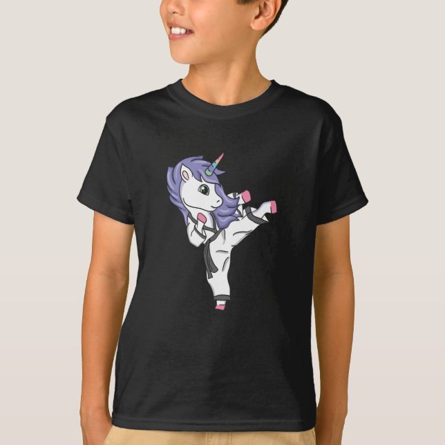 Karate Unicorn - Geschenk T-Shirt (Vorderseite)