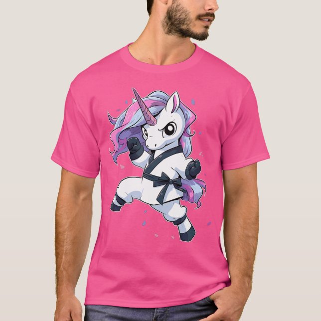 Karate Unicorn Girl Martial Arts Taekwondo Kickbox T-Shirt (Vorderseite)