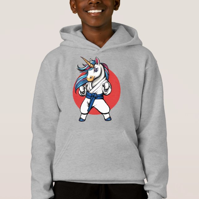 Karate Unicorn The cutest fighter Hoodie (Vorderseite)