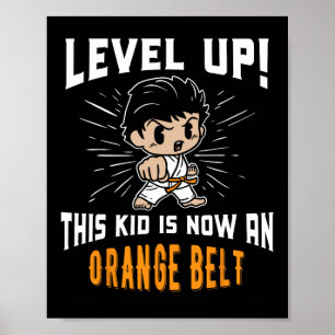 Karate-Uniform für Kinder Orange Gürtel-Auszeichnu Poster
