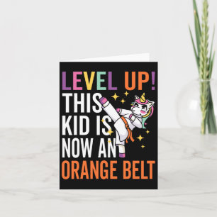 Karate Uniform Unicorn Level Up Orange Belt Award Karte
