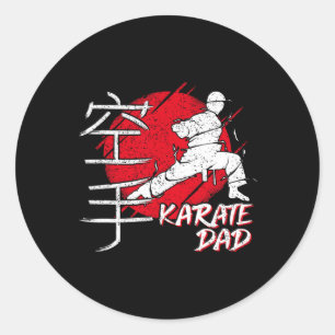 Karate-Vater Japanische Sonnen-Schriftart Karate-D Runder Aufkleber