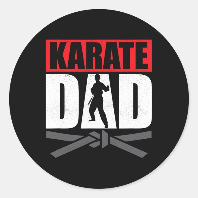 Karate-Vater Karateka Selbstverteidigungskämpfer  Runder Aufkleber (Vorderseite)