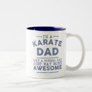 Karate-Vater-Tasse (blau) Zweifarbige Tasse