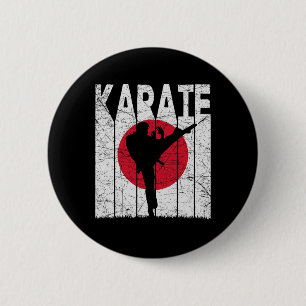 Karate Vintage Kampfsport Retro Karate Japanisch Button