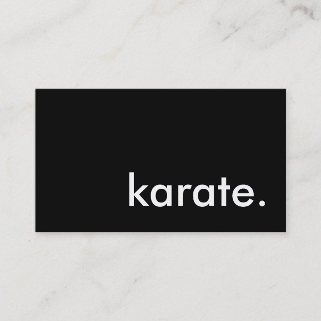 Karate. Visitenkarte (Vorderseite)