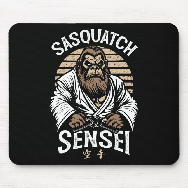 Karate Warrior Legend Sasquatch Sensei Bigfoot Mar Mousepad (Vorne)