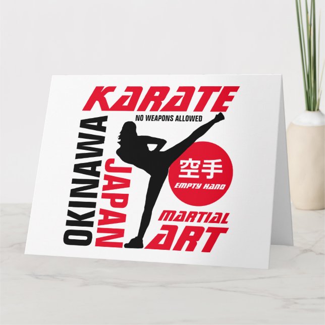 Karate Woman Karte (Vorderseite)