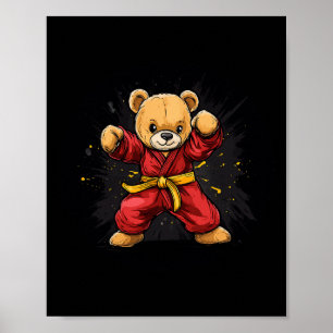Karatebär mit Kraft und Präzision für Kinder Poster