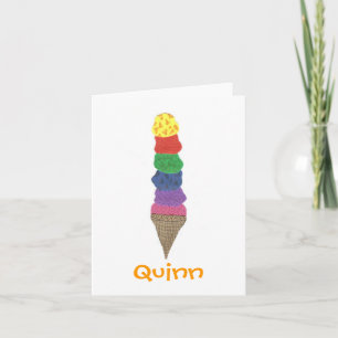 Karatekat-Eiscreme Identifikation notecard Feiertagskarte