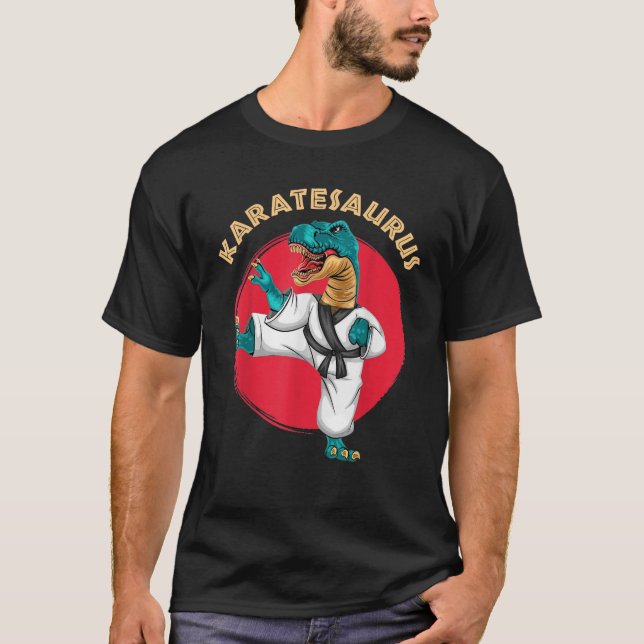 Karatesaurus Funny Karate Dinosaur T-Shirt (Vorderseite)