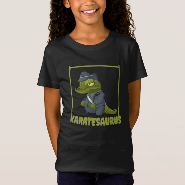 Karatesaurus Karate Trex Funny Dinosaur Martial Ar T-Shirt (Vorderseite)
