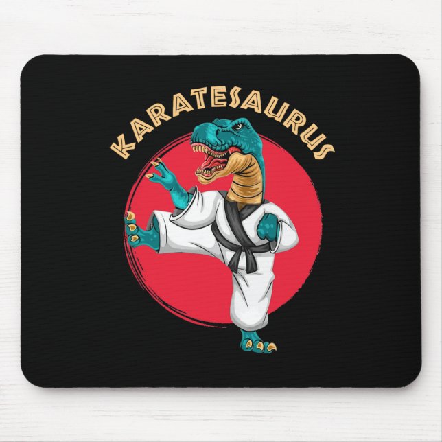 Karatesaurus Lustiger Karate Dinosaur  Mousepad (Vorne)