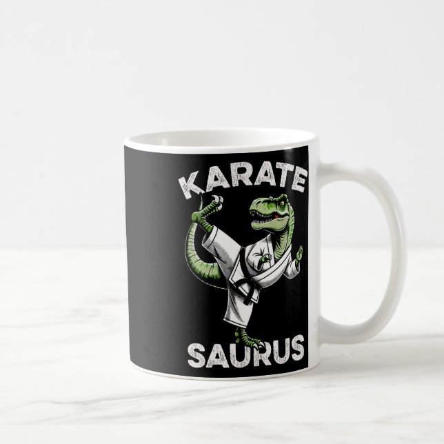 Karatesaurus T-rex Karate Dino Funny Dinosaur Mart Kaffeetasse (Rechts)
