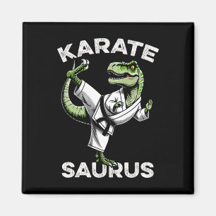 Karatesaurus T-rex Karate Dino Funny Dinosaur Mart Magnet