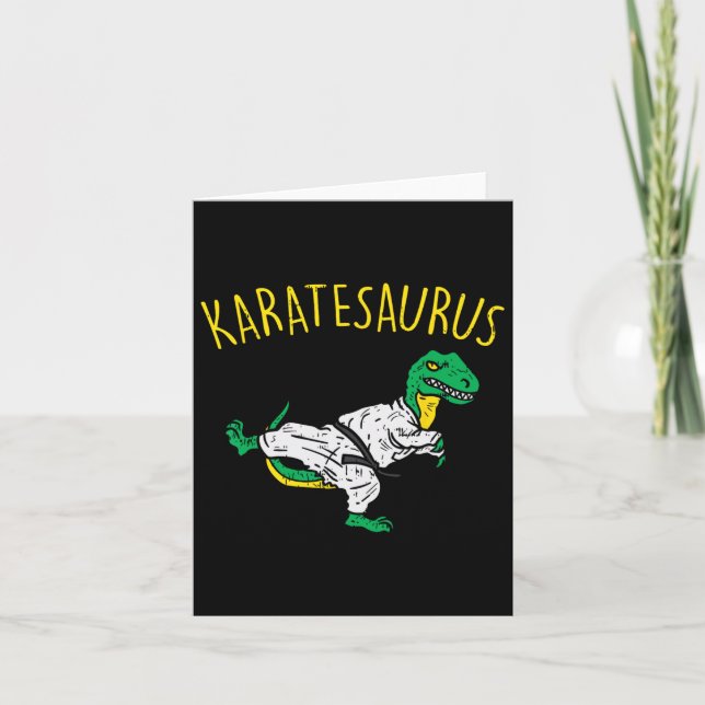 Karatesaurus Trex Karate Funny Dinosaur Martial Ar Karte (Vorderseite)
