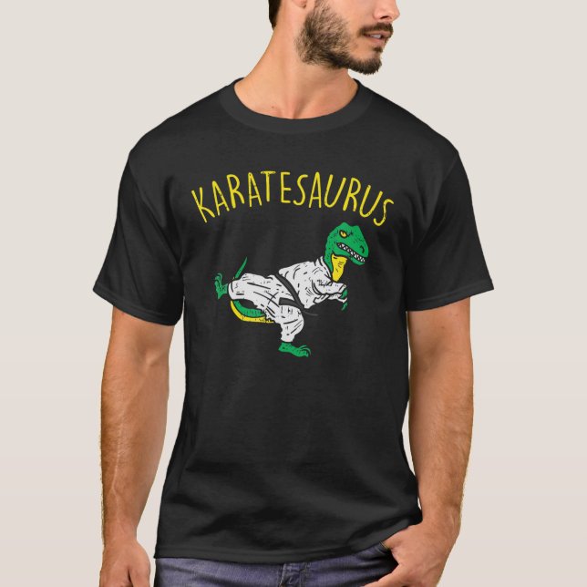 Karatesaurus Trex Karate Funny Dinosaur Martial Ar T-Shirt (Vorderseite)
