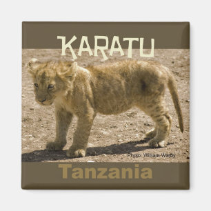 Karatu Tanzania Afrika Kühlschrankmagnet-Löwe CU Magnet