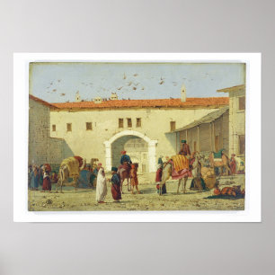 Karawane in Mylasa, Türkei, 1845 (Öl auf Tafel Poster