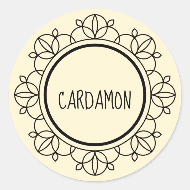 Kardamonwürfeletiketten Runder Aufkleber (Vorderseite)