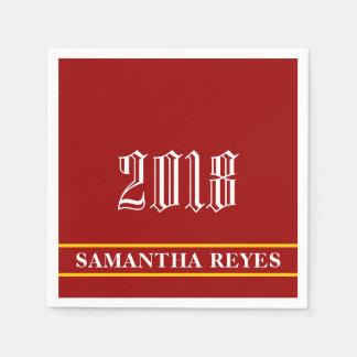 Kardinal Abschluss Gold und Weiß/Farbtöne Serviette