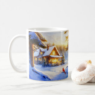 Kardinal an einem Schneetag Kaffeetasse